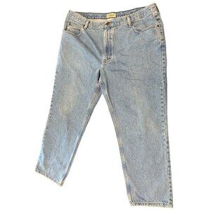 LL Bean Jeans Mens 44x29 Blue Straight Leg Natural Fit Cotton Denim Workwear |P1